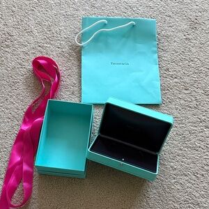Tiffany & Co. Turquoise Box with Pink Ribbon
